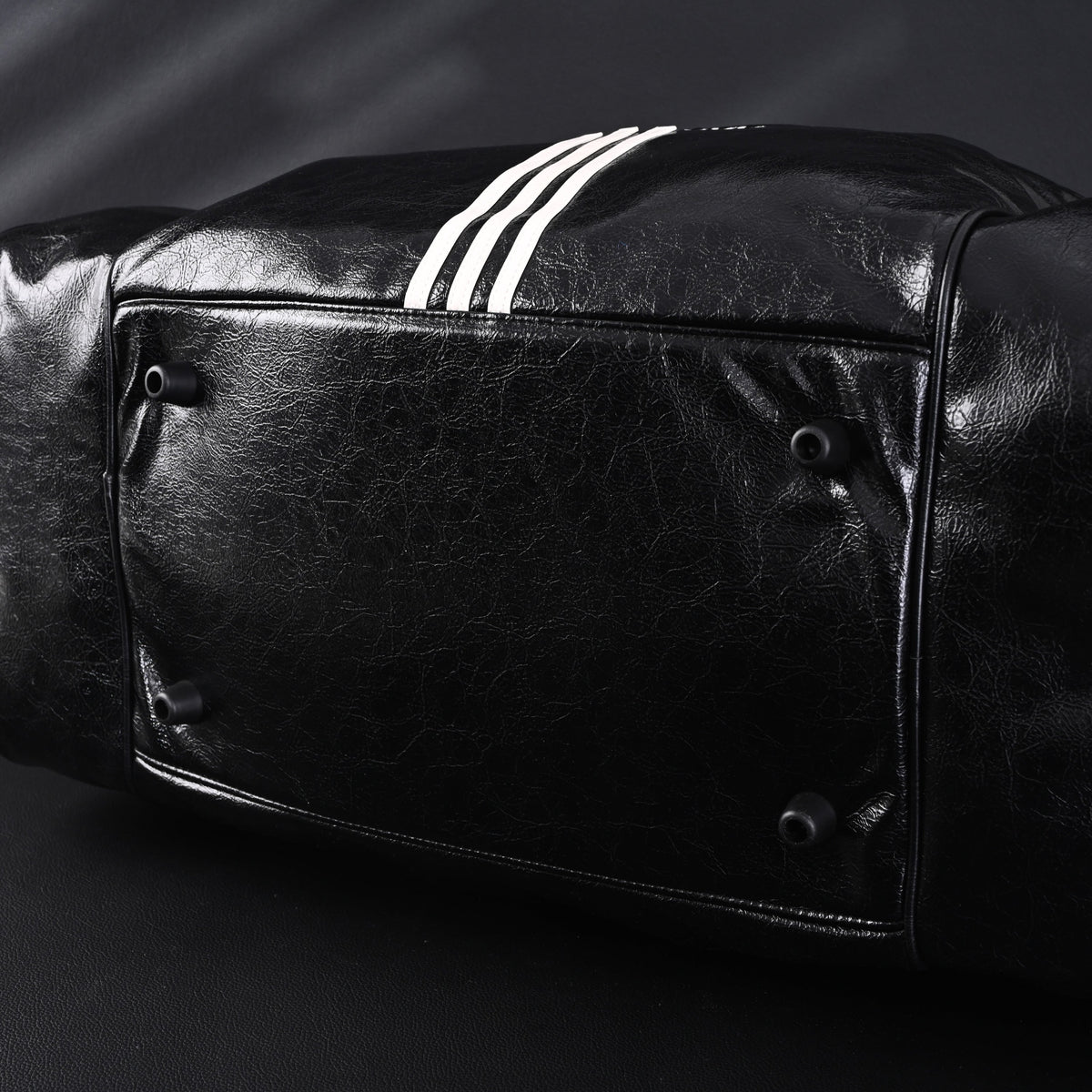 Balenciaga x adidas Large Duffel Travel Bag – Black & Green with Trefoil Logo and Triple Stripes