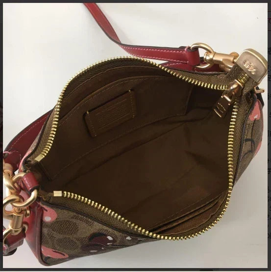 Teri Shoulder Bag Signature Canvas Cherry Print