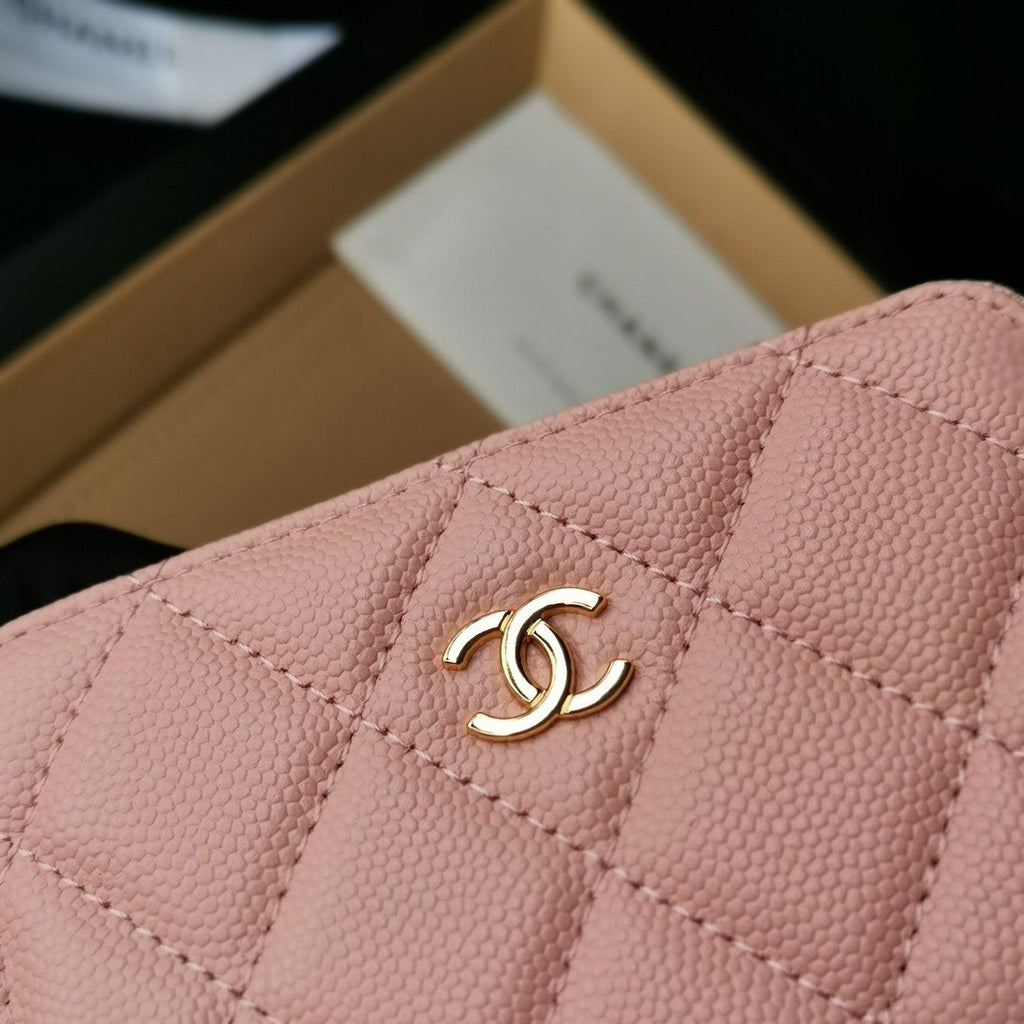 Chanel Navy Wallet Pink