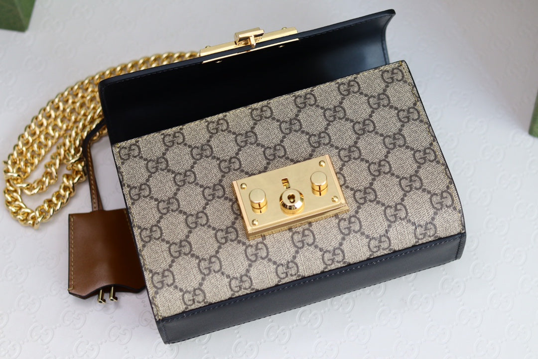 Gucci Padlock 20 Ophidia Leather Black 20 x 9 x 14cm