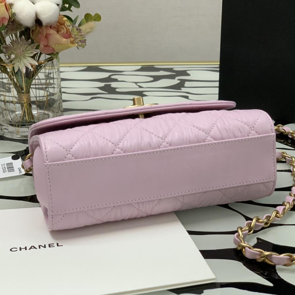 Chanel Mini Flap Bag Pink with top handle
