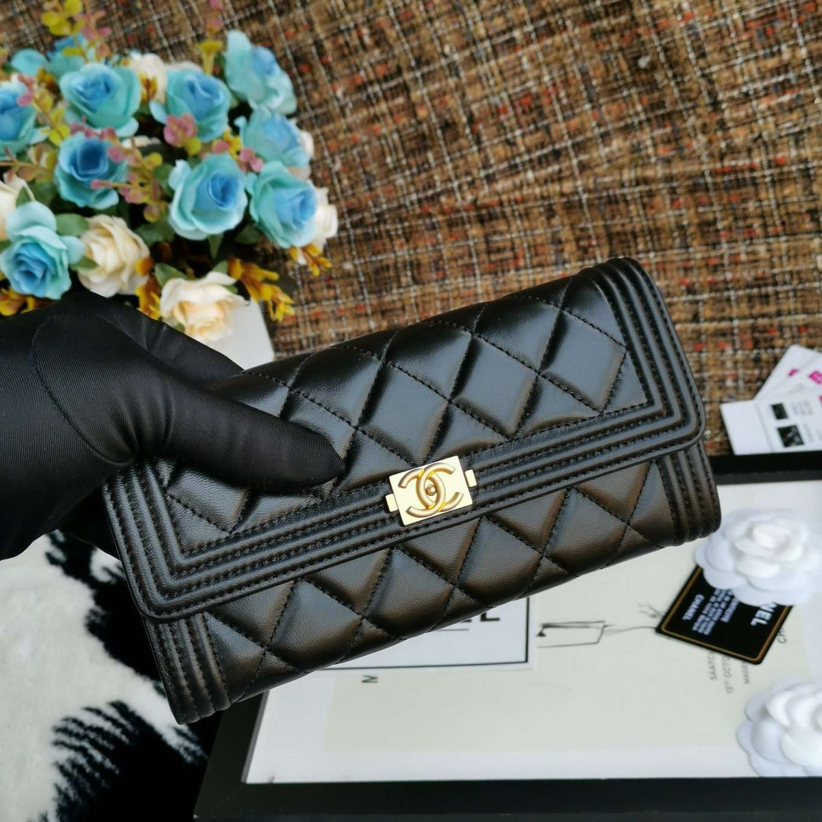 Chanel Boy long Flap Wallet Lambskin