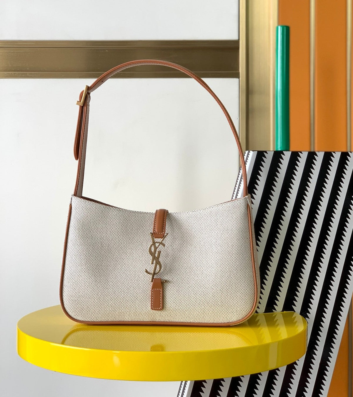 YSL LE 5 ¨¤ 7 in canvas and leather - 23 X 16 X 6.5 CM
