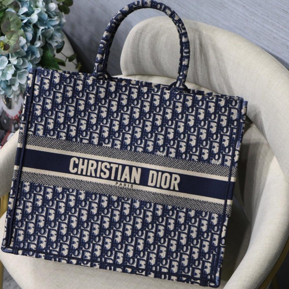 Dior Book Tote Navy Blue