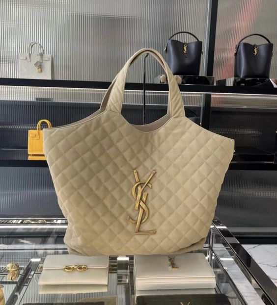 SAINT LAURENT Icare extra large embellished quilted leather tote Handbag