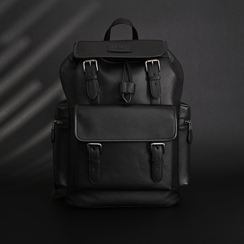 Prada Nylon & Leather Multi-Pocket Backpack – Black