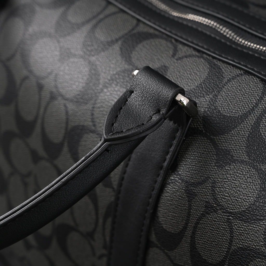 Coach Metropolitan Duffel Bag in Signature Black Canvas