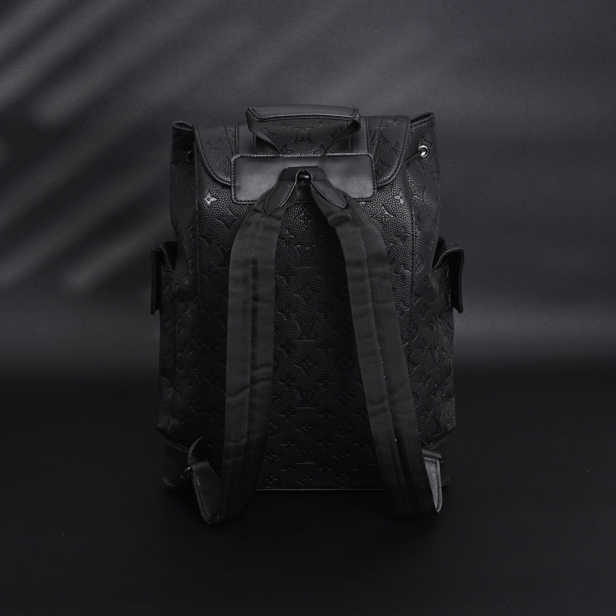 Louis Vuitton Christopher PM Backpack Monogram Shadow Black Leather