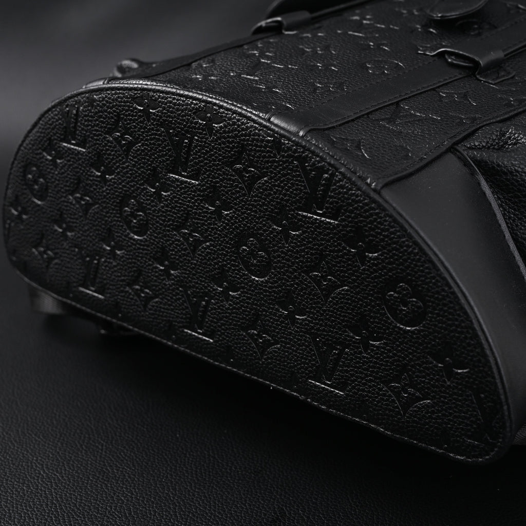 Louis Vuitton Christopher PM Backpack Monogram Shadow Black Leather