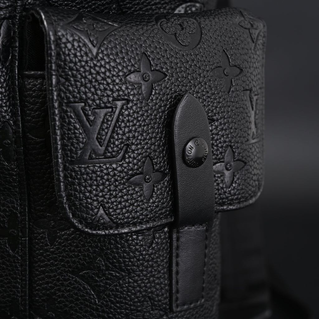 Louis Vuitton Christopher PM Backpack Monogram Shadow Black Leather