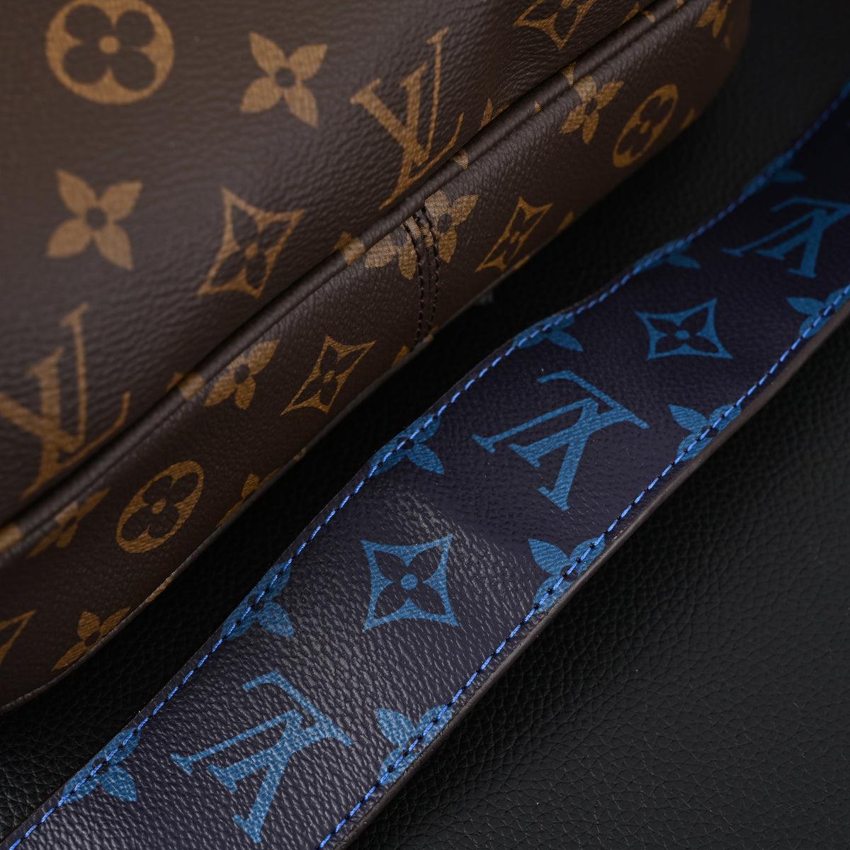 Louis Vuitton Trio Messenger Bag – Monogram Canvas with Blue Strap