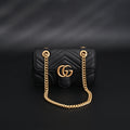 Gucci GG Marmont Small Matelassé Shoulder Bag – Black Leather with Gold Hardware