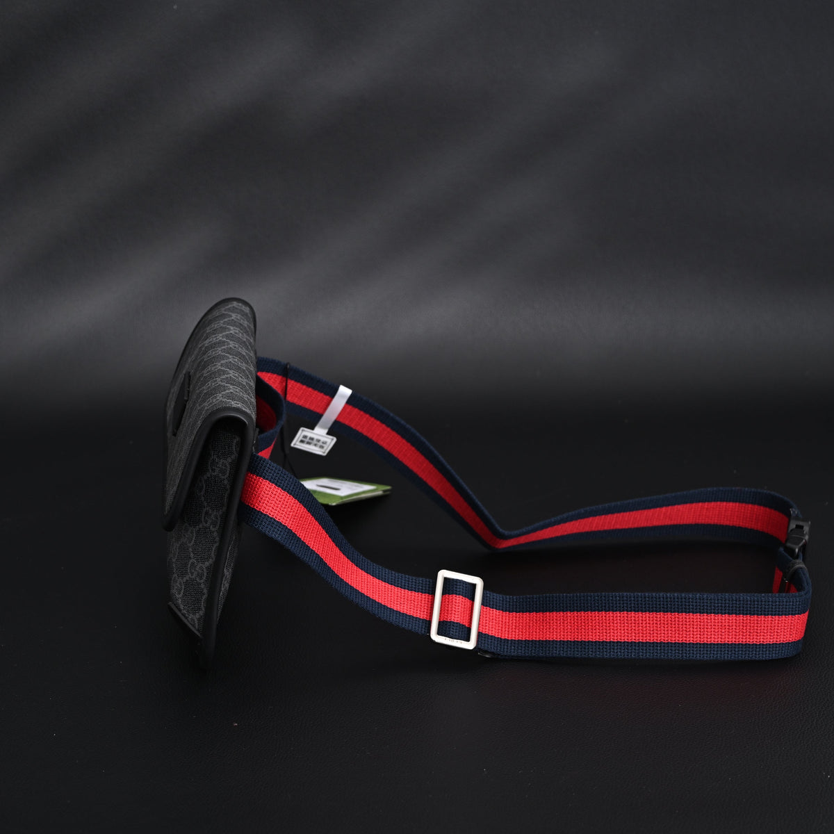 Gucci Ophidia GG Supreme Belt Bag – Black/Grey with Web Strap