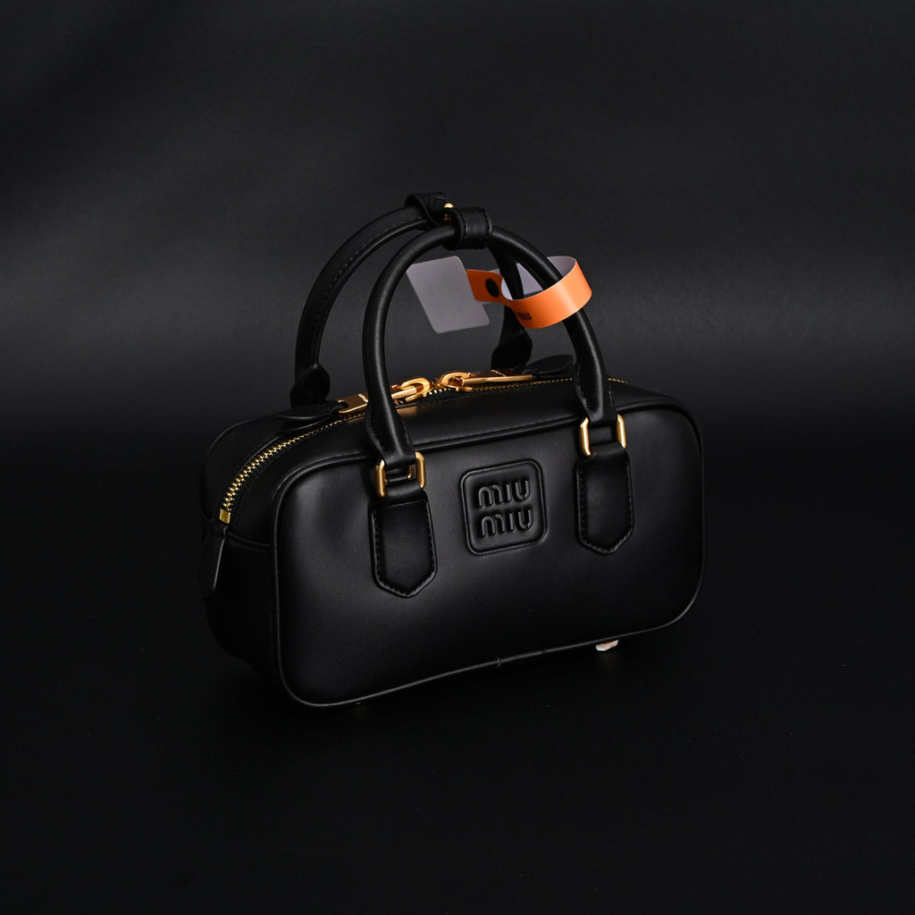 Miu Miu Leather Top Handle Satchel – Classic Black