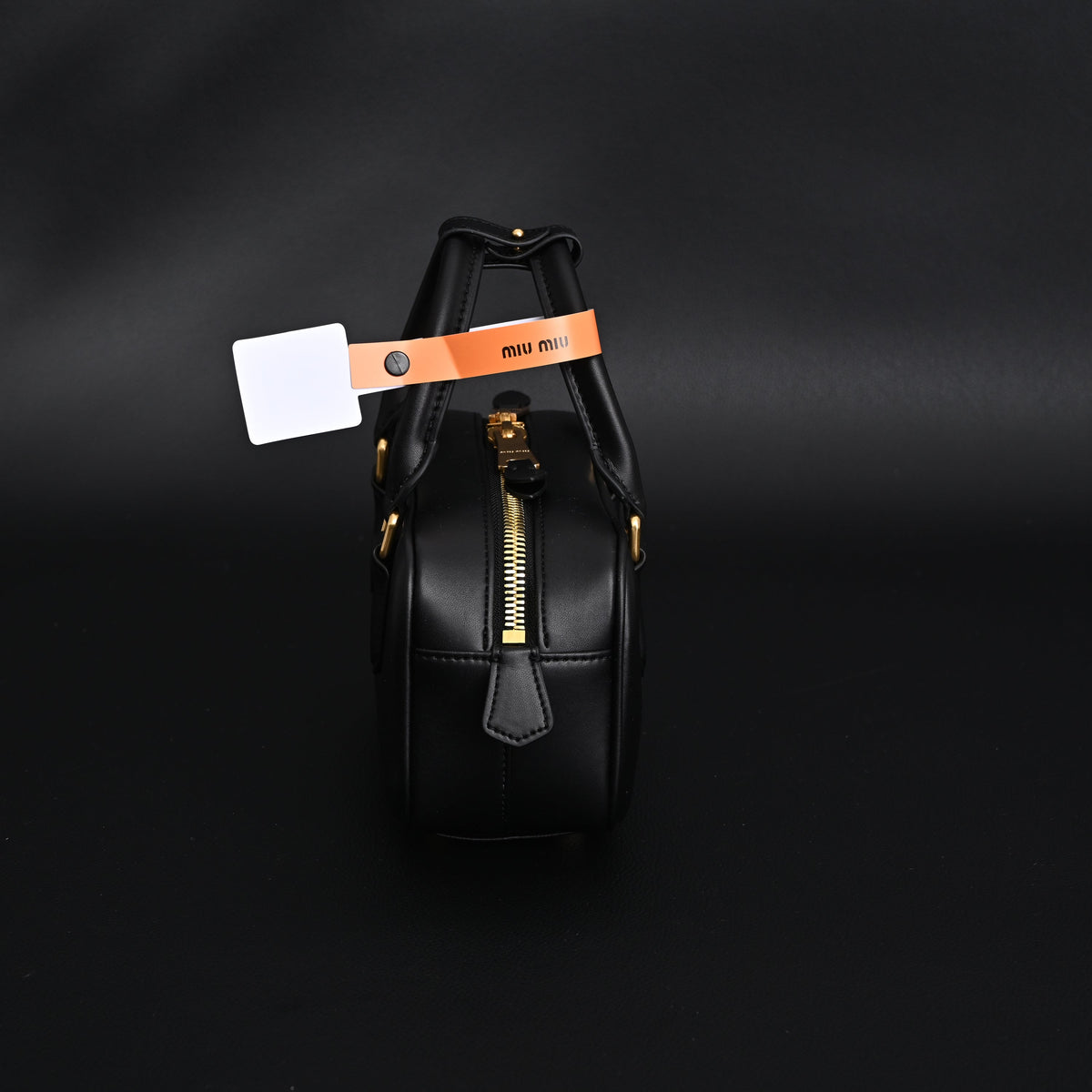 Miu Miu Black Matelassé Leather Satchel Bag – Mini Top Handle