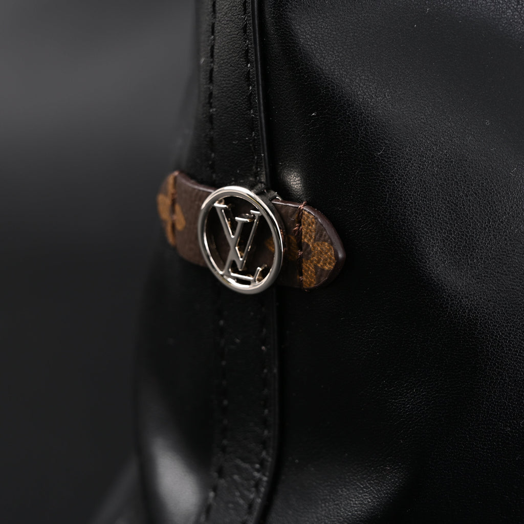 Louis Vuitton Black Mahina Leather Hobo Shoulder Bag
