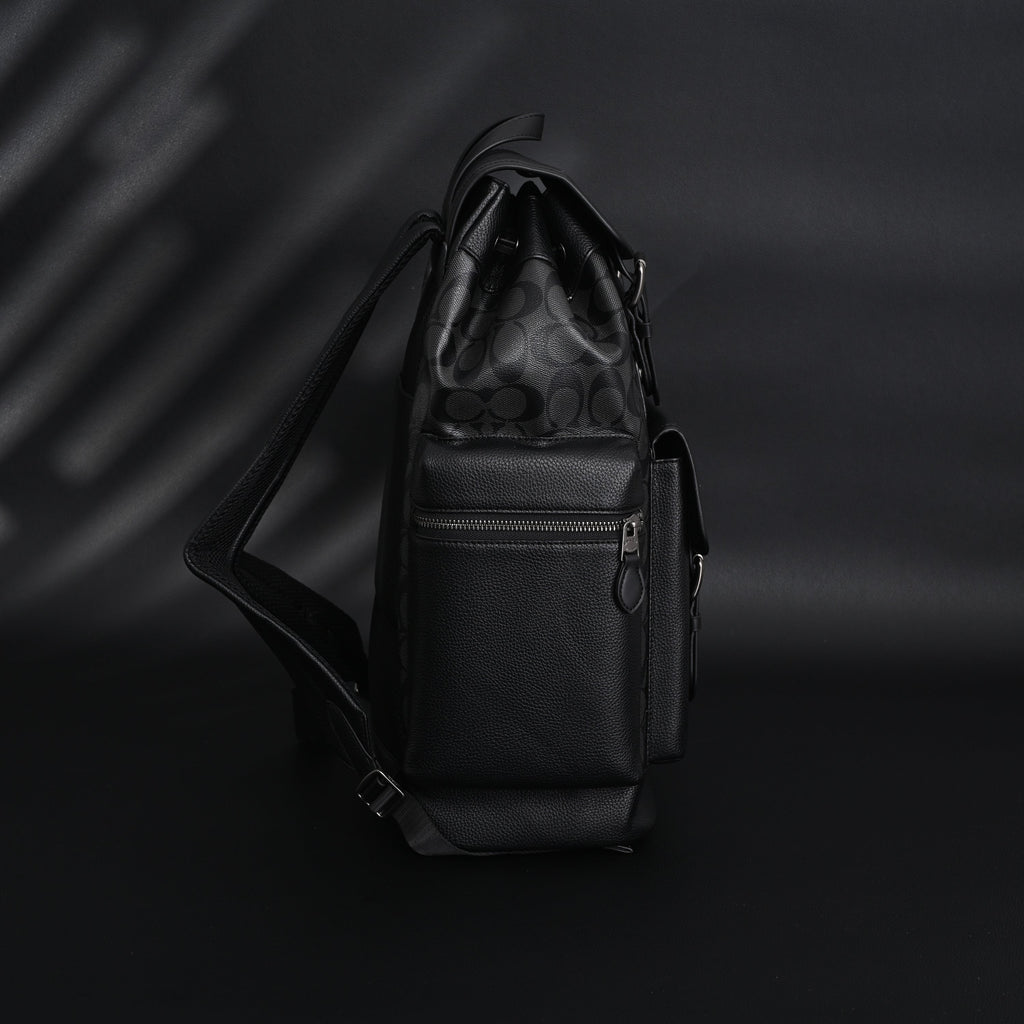 Coach Men’s Leather Backpack – Black Signature Canvas
