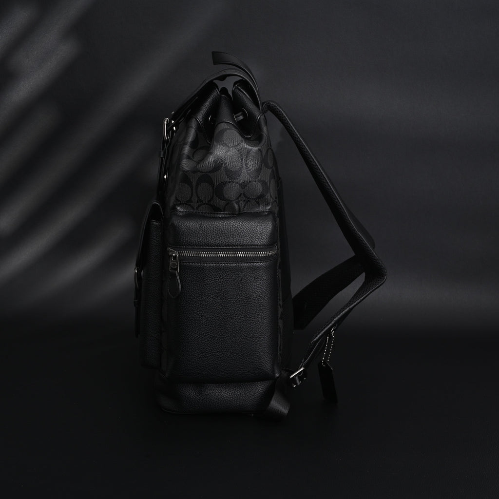 Coach Men’s Leather Backpack – Black Signature Canvas