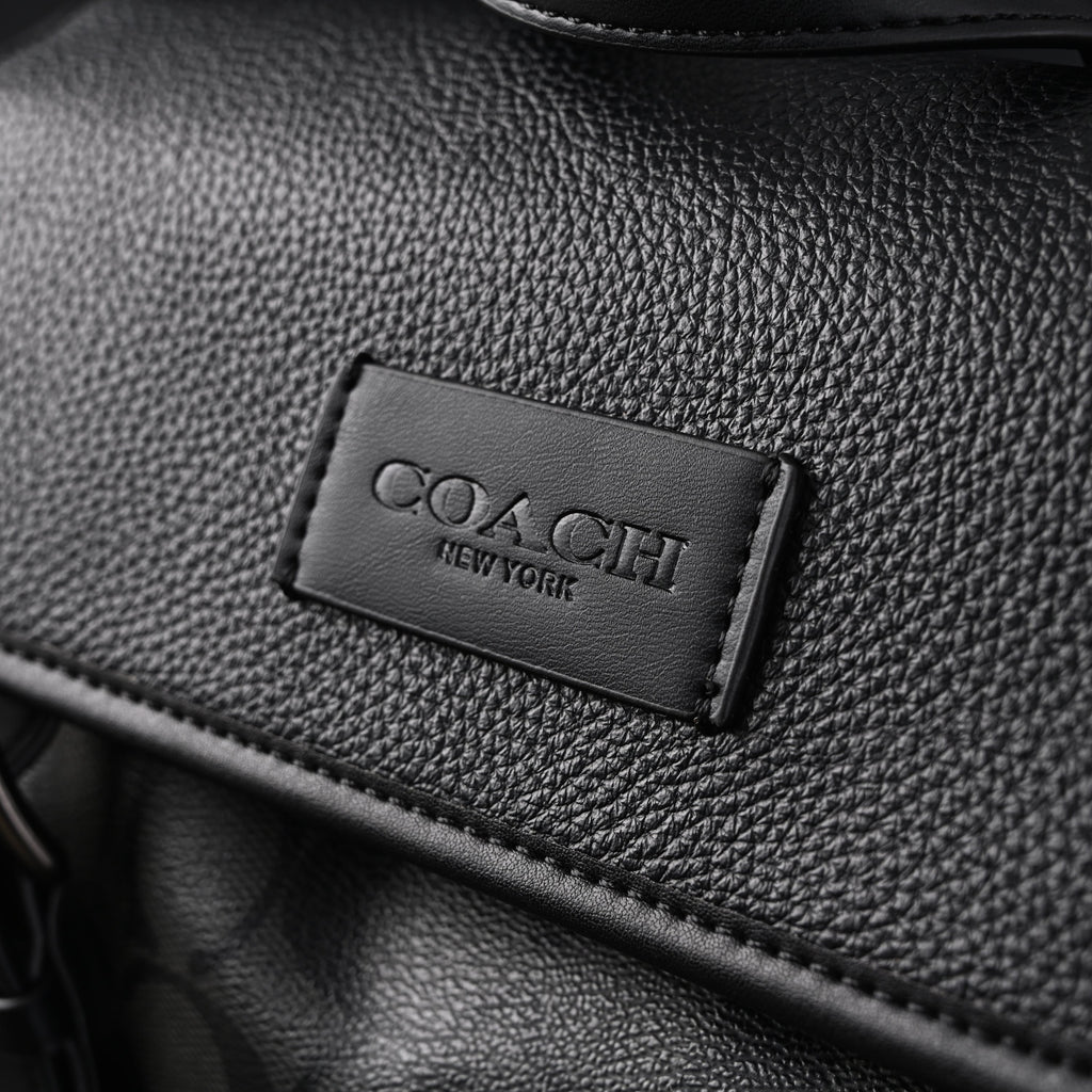 Coach Men’s Leather Backpack – Black Signature Canvas