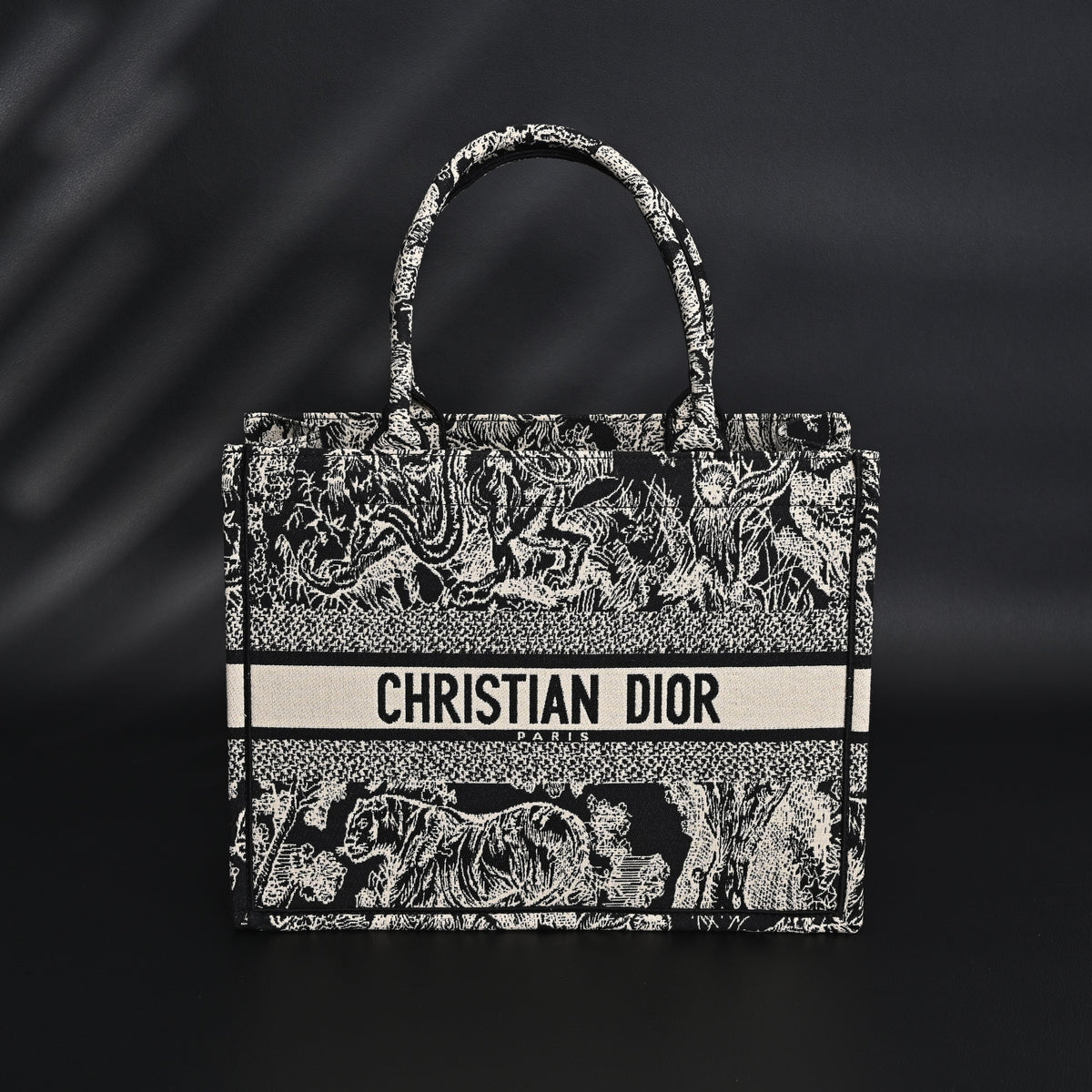 Dior Book Tote Bag – Black Toile de Jouy Embroidery