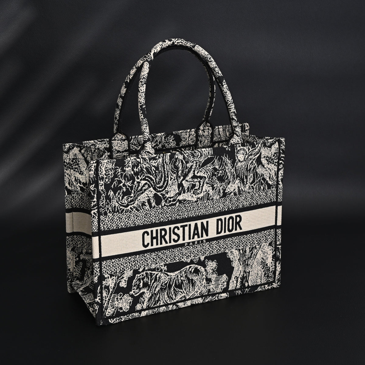 Dior Book Tote Bag – Black Toile de Jouy Embroidery