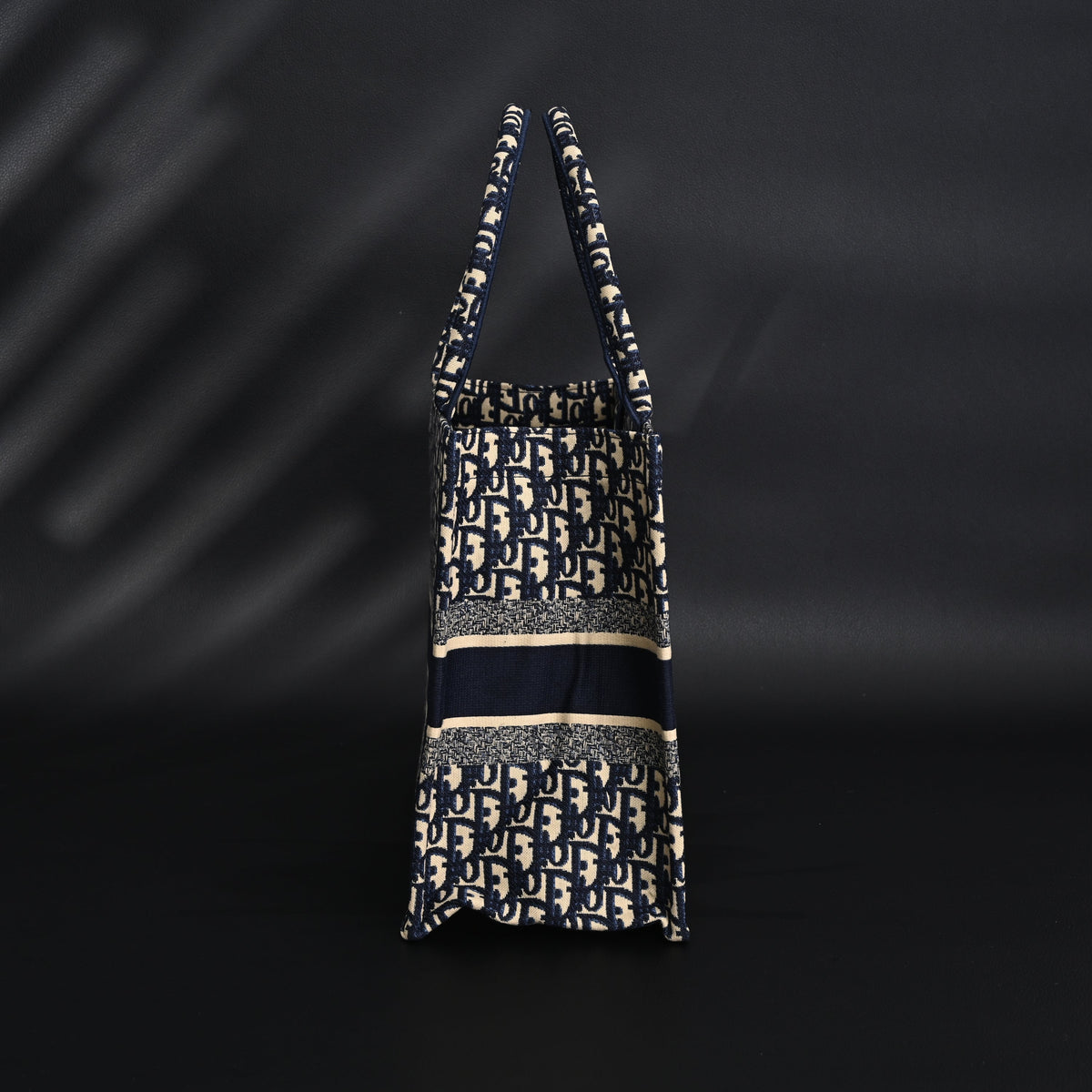 Christian Dior Large Book Tote – Blue Oblique Embroidery