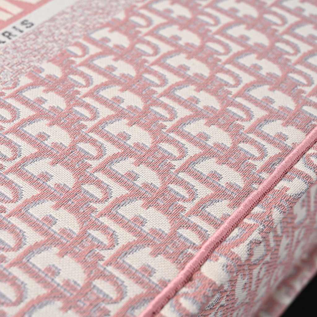 Christian Dior Large Book Tote – Pink Oblique Embroidery