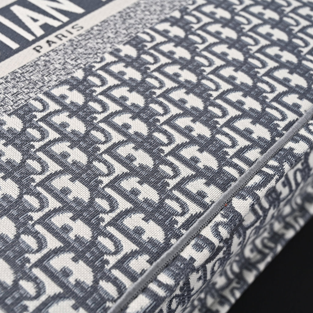 Christian Dior Large Book Tote – Grey Oblique Embroidery