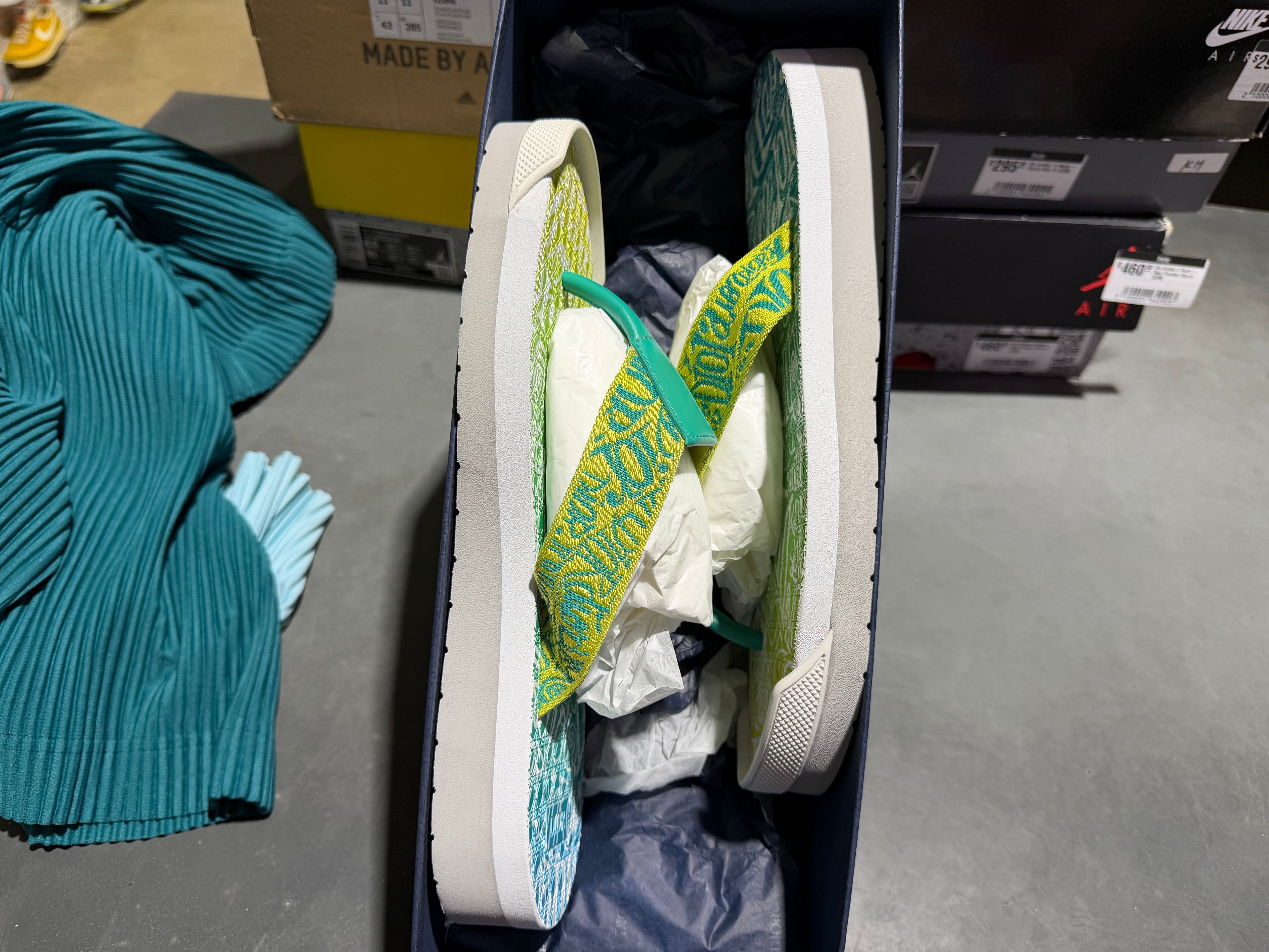 Dior x Stussy Slides - White/Green