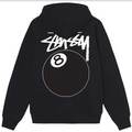 Stussy 8 Ball Zip Up Hooded Sweatshirt Black