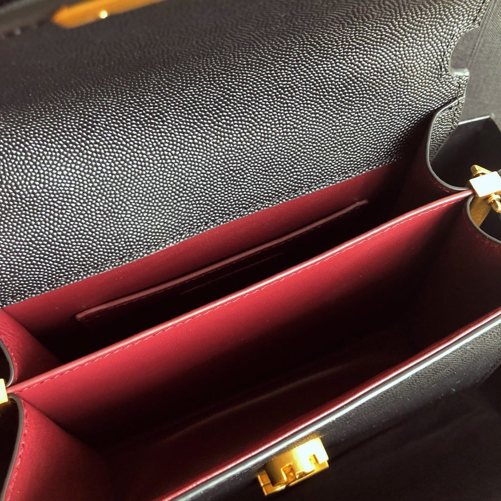 YSL Cassandra Mini Top Handle Bag Black