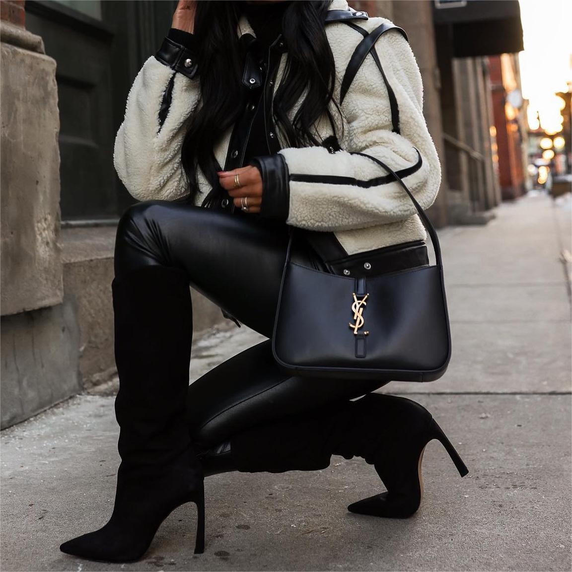 Saint Laurent Mini Le 5 ¨¤ 7 Leather Hobo