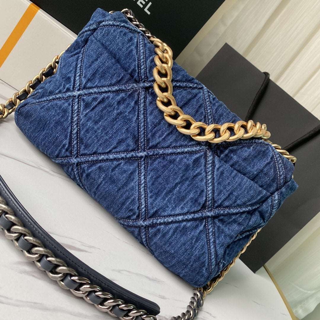 CHANEL 19 Denim Large Flap Bag