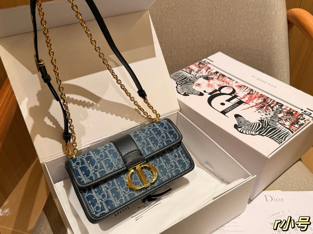Dior New Fashion Denim Chain Bag 22x13x6cm