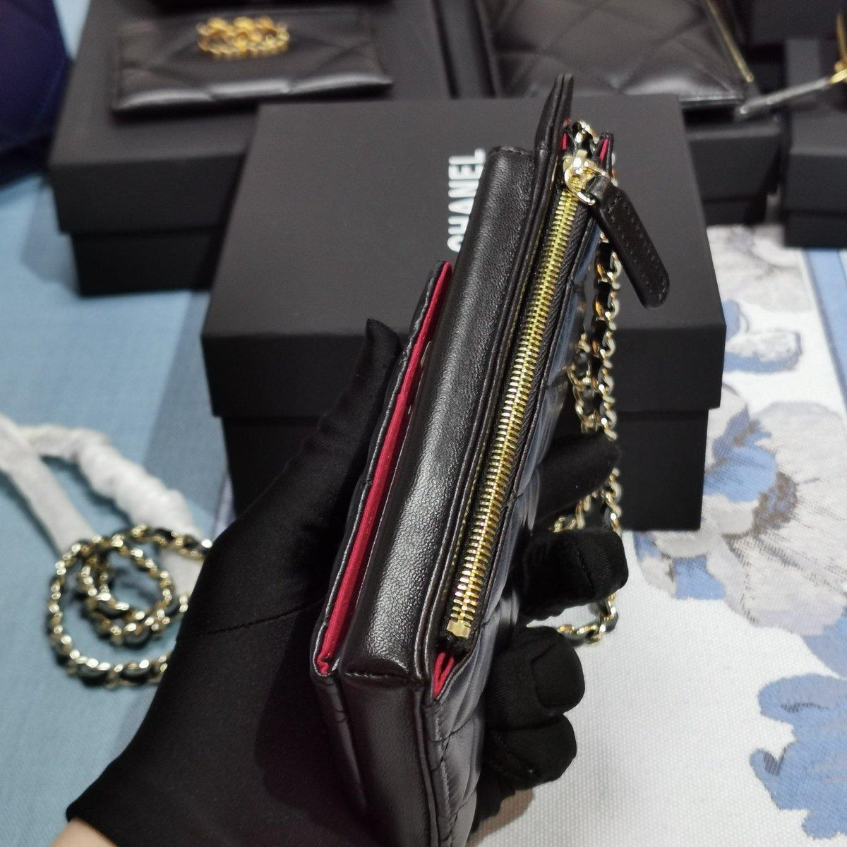 Chanel lambskin phone holder