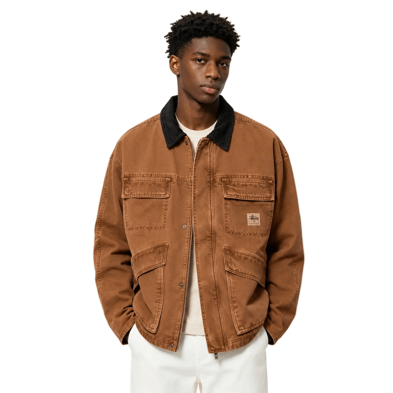 Stussy Washed Canvas Shop Jacket  Bronze