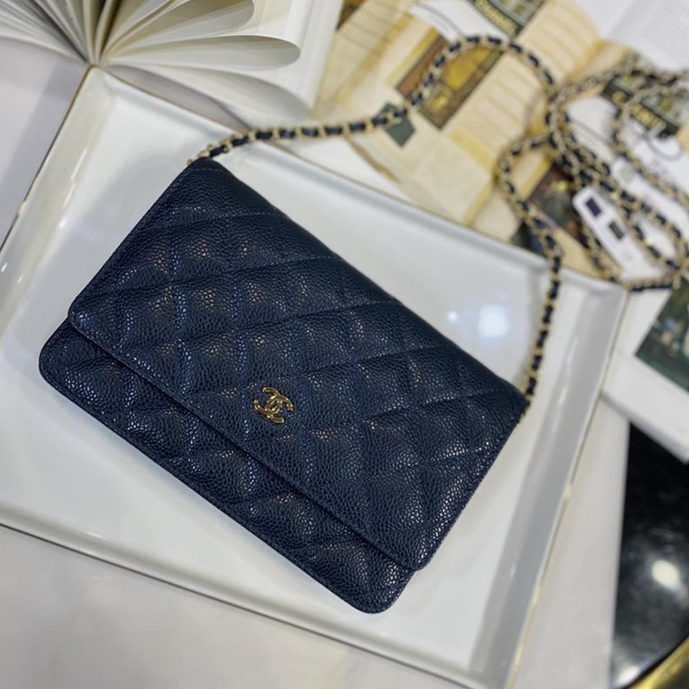 Chanel WOC iridescent Blue caviar