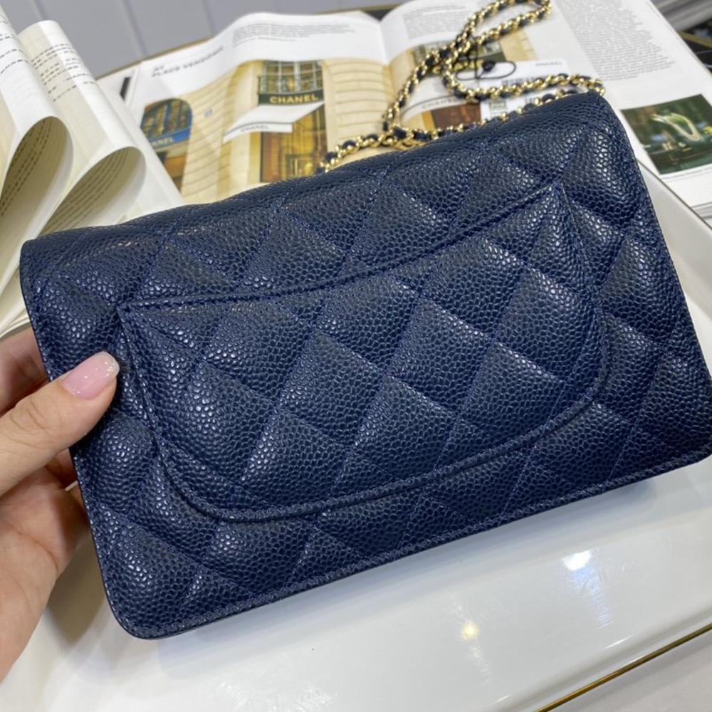 Chanel WOC iridescent Blue caviar
